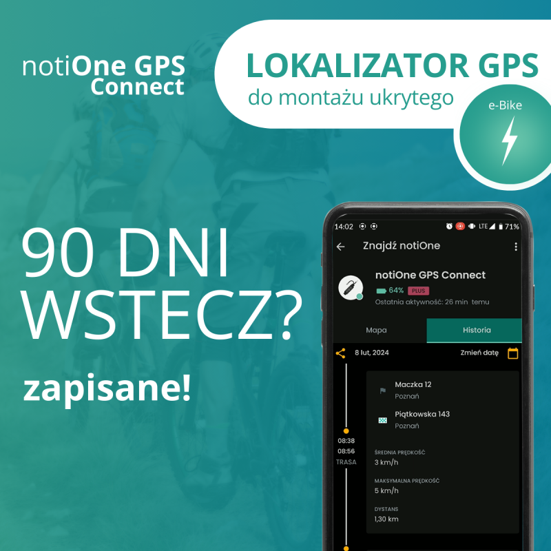 Lokalizator do rowerów elektrycznych notiOne GPS connect