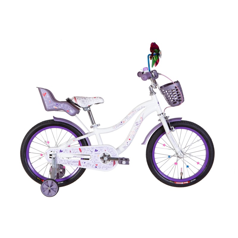Велосипед уцінений ST 18" Formula ALICIA рама-9" білий з багажником для ляльок, з крилом St, з кошиком Pl 2022