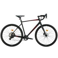 Rower AL 28" Leon GR-90 HDD rama-L" czarny z czerwonym (matowy), 2024