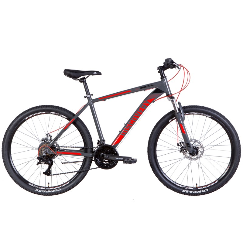 Rower AL 26" Discovery BASTION AM DD rama-18" szaro-czerwony 2022