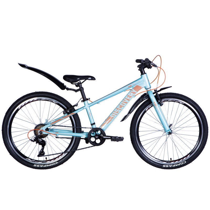 Rower AL 24" Discovery QUBE Vbr rama-11,5" kolor fali morskiej, błotniki  Pl 2024