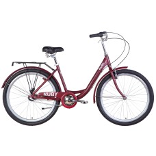 Велосипед AL 26" Dorozhnik RUBY планет. рама-17" темно-червоний (м) з багажником зад St, з крилом St 2022