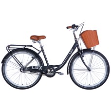 Велосипед ST 26" Dorozhnik LUX PH рама-17" темно-сiрий 2024 крила, крило пер., крило зад., підніжка, дзвоник, корзина
