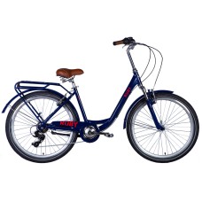 Велосипед AL 26" Dorozhnik RUBY Vbr FR рама-17" темно-синій 2024 крила, крило пер., крило зад., підніжка, дзвоник