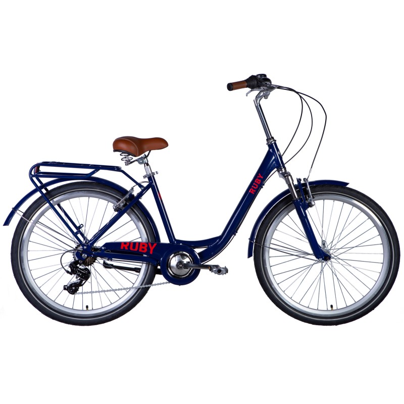 Rower AL 26" Dorozhnik RUBY AM Vbr rama-17" ciemny niebieski, bagażnik tylny St, błotniki   St, 2024
