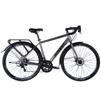 Rower AL 28" Dorozhnik ADVENT DD kaseta, rama-19,5" metaliczny szary, bagażnik tylny St, błotniki   Pl 2024