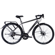 Rower AL 28" Dorozhnik ADVENT DD kaseta, rama-19,5" metaliczny szary, bagażnik tylny St, błotniki   Pl 2024