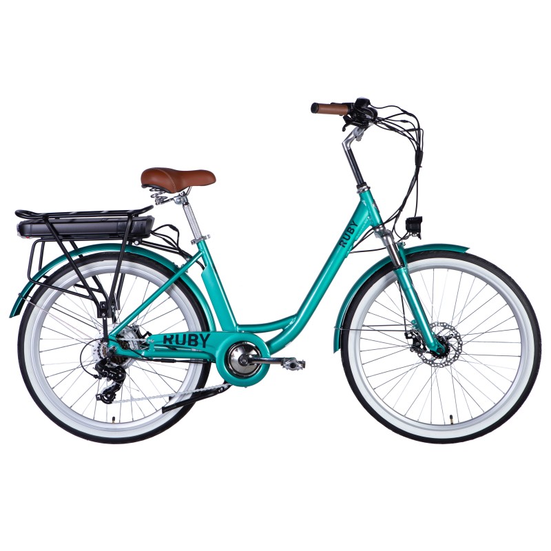 Rower elektryczny 26" AL Dorozhnik RUBY DD FR rama-17" 36V 12.5Ah 250W turkusowy YS 2260 2025