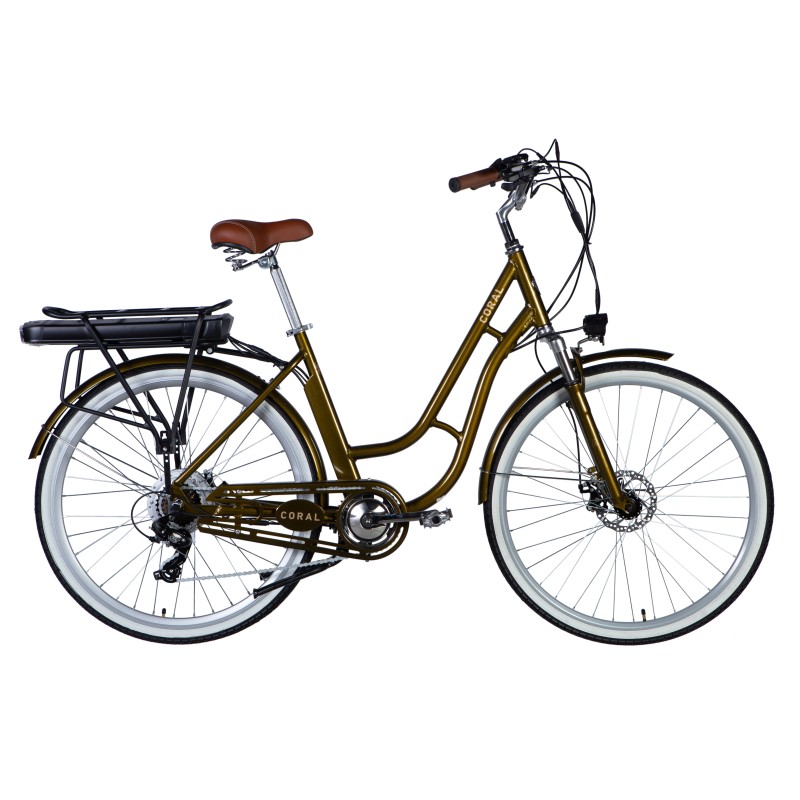 Велосипед з електроприводом 28" AL Dorozhnik CORAL  DD FR рама-19" 48B 12.5А*г 250Вт болотно-зелений YS 3202 2025