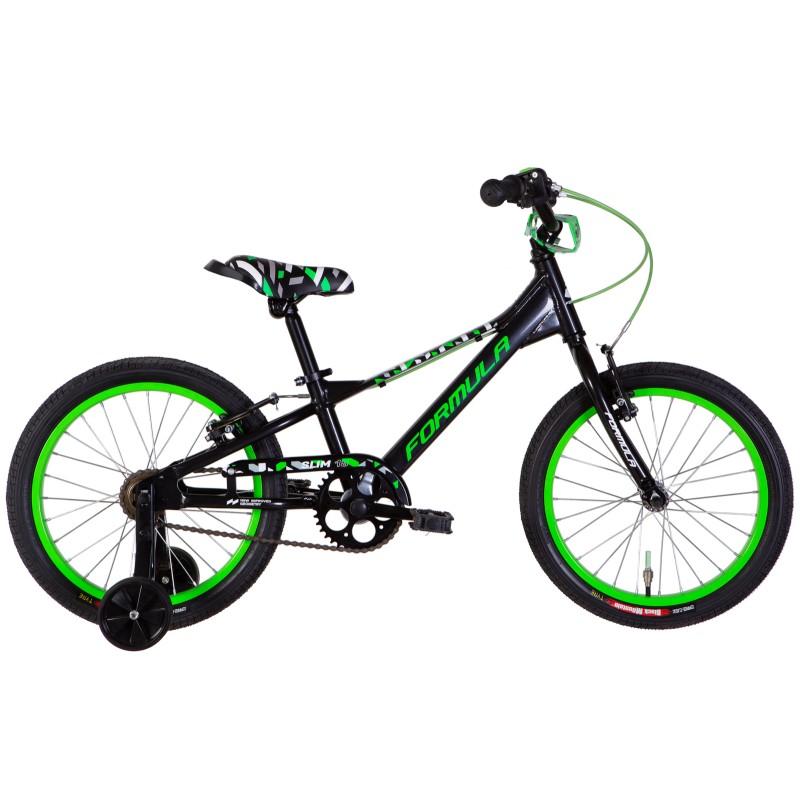 Велосипед AL 18" Formula SLIM Vbr рама-9" чорно-зелений 2024
