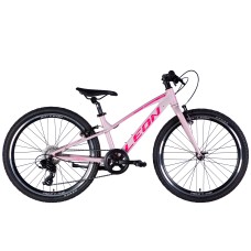 Rower AL 24" Leon JUNIOR Vbr CS rama-12" różowy z malinowym 2025
